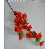 仿真桃花梅花樱花绢花干花假花商场酒店居家装饰春节摆放花艺 65厘米长 红色