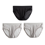 3条装100%桑蚕丝真丝内裤男士本命年宽松大码抗菌三角短裤头舒适透气超薄高效抗菌有质检 2条浅灰色+经典黑 XXL