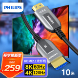 飞利浦（PHILIPS）光纤HDMI线2.1版 8K60Hz 4K120Hz发烧级高清线 电脑连电视投影仪家庭影院3D视频连接线 10米