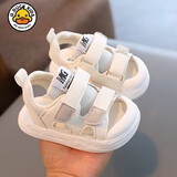G.duck小黄鸭夏季0-1-6岁凉鞋软底韩版凉鞋包头男女童宝宝学步防滑软底 白色 19码 内长14.2cm