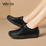 Walker Shop奥卡索健步鞋女单鞋平底牛皮蜗牛鞋舒适妈妈休闲豆豆鞋女M012001