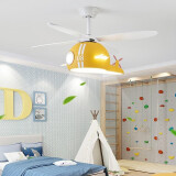 德洛特（dolot） 儿童房吊扇灯卧室男孩女孩房间创意幼儿园装饰飞机电风扇灯一体 A款 黄色+ 遥控