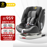 乖乖乐（GG.HAPPY）儿童安全座椅汽车用0-4-12岁宝宝车载360旋转婴儿可躺坐椅isofix 高级灰调