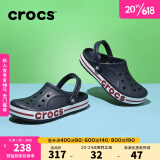 crocs卡骆驰洞洞鞋贝雅卡骆班轻便耐磨一脚蹬休闲鞋|205089 深蓝/辣椒红-4CC 41/42(260mm)