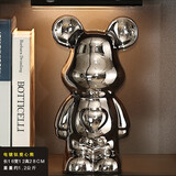 吉召网红暴力熊高档套装摆件客厅玄关电视柜酒柜展示柜轻奢家居装饰品 28cm爱心熊-银色 无规格