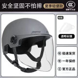 车赞3C认证电动车头盔女电瓶车安全帽男士四季通用冬季保暖防雨头盔 3C头盔灰色加强版（高清镜片）