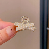 玖维娅珍珠抓夹半扎发夹女小号前额碎发刘海夹子头饰新款侧边夹发卡 JYFJ104珍珠X