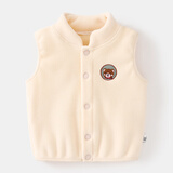 宝宝马甲秋冬婴儿衣服冬款奥利绒背心冬季马夹儿童冬装男童坎肩女 杏色 100