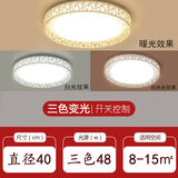 LED吸顶灯圆形卧室灯简约现代客厅灯大气创意鸟巢房间灯具灯饰 40厘米三色48瓦