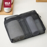 MUJI再生聚酯纤维 立体网眼袋L 黑色 约27x21x5cm