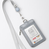 金峰伊卡迪 证件卡套 可定制学生饭卡教师工作牌公交门禁卡工牌身份证胸卡易拉扣挂绳零钱包 拉链卡套灰色+易拉扣挂绳