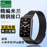 臣颂（CHENSONG）适用小米手环7pro腕带小米手环7pro表带金属磁吸分体米兰尼斯替换表带智能手环配件黑