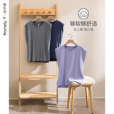 家乐芬睡衣女士夏季夏款莫代尔背心无袖家居服夏天薄款冰丝休闲可外穿女 A823934深蓝 XL 码 （体重120-145斤)