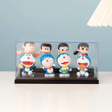 雷漫哆啦a梦手办环游世界大熊叮当猫静香胖虎公仔机器猫盲盒模型玩偶 8款家族多啦A梦(6cm) 玩偶+展示盒