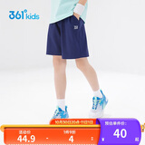 361°儿童短裤夏季男女童3-12岁透气运动裤梭织五分裤 藏青 160