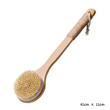 云绥猪鬃毛洗澡刷沐浴刷身体干刷搓澡巾搓背神器美体刷按摩长柄刷清洁 木柄洗澡刷