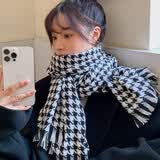 俞兆林千鸟格围巾女士秋冬季仿羊绒围巾女格子韩版流苏围巾