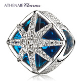 ATHENAIE阿斯娜星空蓝流星芒星串饰925银珠子搭项链吊坠DIY手链串珠配饰