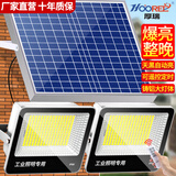 HOOREE 新款太阳能户外照明灯庭院灯家用室内一拖二超亮大功率农村路灯 双灯40000W铸铝大灯体【亮600平+定时