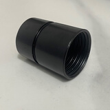 卫生间洗澡花洒软管接头螺帽淋浴管连接口不锈钢通用型花洒配件 不锈钢-黑色长帽（送垫片）