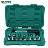 世达（SATA）10mm系列\/12.5mm系列公制套筒组套 09523-09525 14件套10mm系列公制组套 09523