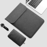 GYSFONE苹果MacBook Air13.6英寸内胆包M2笔记本电脑包Pro13 14保护套16 竖款-灰色+电源袋 MacBook Pro 16英寸M2/M3