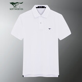 七匹狼短袖T恤男纯棉薄款夏季新款商务休闲男士翻领净色打底衫 803(本白) 175/92A/XL