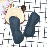 KuanVei3双装脚后跟贴牛皮防磨脚贴加厚高跟鞋防磨脚水泡半码垫皮鞋跟贴 3双装反绒牛皮贴-黑色