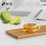 邦田玻璃茶杯带把手加厚咖啡功夫茶耐热透明品茗杯创意个人马克杯 邦田品茗小杯 100ml 4只