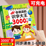 伊贝智识字大王有声书卡片3-6岁儿童书点读机玩具书发音早教大全3000字 识字【 3000字+6000词组】 儿童认字【同步1-6年级】