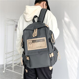 法德陆 ins潮牌书包日系简约学生大容量高中初中生双肩包男大学生背包女