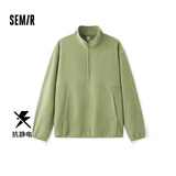 森马卫衣男抗静电宝丽绒冬季绒感保暖内搭半开襟百搭109724116101