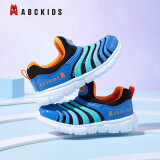 ABC KIDS毛毛虫童鞋春秋男女童鞋轻便软底中小童宝宝鞋一脚蹬休闲运动鞋潮 黑/浅兰(夏季) 26 码适合脚长约15cm