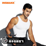 INSMANX男士塑身衣束身收腹定型运动无缝背心束胸束腰紧身透气藏肉神器衣 白色 L(体重160-190斤）