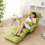 生活乐章懒人沙发椅单人折叠阳台飘窗床上靠背可睡觉喂奶地上卧室布艺客厅 果绿色扶手加长款