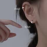 银奥（yinao）925纯银素圈耳环女大嫂同款耳钉简约耳圈耳扣耳饰七夕情人节礼物 素圈宽耳扣-小【可做耳骨环】