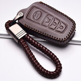 豫翎适用于2026款丰田凯美瑞钥匙套真皮钥匙包第九代锁扣凯美瑞保护壳 E款咖色+手绳(18-23款一键启动)