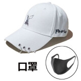 途尊（kingtrip）新款帽子男鸭舌帽女嘻哈棒球帽学生夏季潮流情侣休闲帽白色青少年个性街头帽 白色铁塔帽ZJ 可调节55-60cm