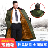 尤萨军大衣男老式过膝冬季加厚长款保安大衣棉大衣防寒服劳保棉袄棉服 【带帽款】可拆洗-棕毛绒军大衣 均码/适合120-180斤
