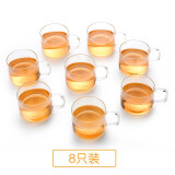 春之茗 耐热加厚玻璃品茗杯功夫茶杯 进口高硼硅玻璃耐高温有耳茶杯 8只装