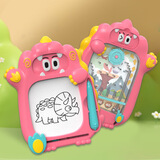 梨萨鸭迷宫画板高铁打发时间的玩具坐飞机火车上无聊便携式必儿童旅行备 恐龙二合一画板(粉色)