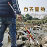 酷维漫青龙偃月刀关羽三国兵玩具 儿童中国风软胶刀剑模型男孩节日礼物 方天画戟银色【1米】