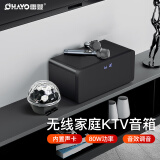 雷登（OHAYO）S10家庭KTV音响套装全套蓝牙音箱卡拉ok机电视练歌客厅无线麦克风话筒唱歌机家用K歌 黑色+彩灯