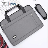七匹狼男士商务公文包单肩男包大容量横款斜挎包帆布包手提包出差电脑包 灰色商务款 黑色