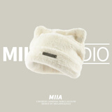 MMOPTOP可爱猫耳朵帽子女秋冬款毛绒保暖毛线帽百搭针织冷帽包头帽潮