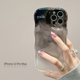 威恺 适用苹果14promax手机壳iphone保护套全包防摔男女款创意保护壳气垫黑灰水墨晕染 iPhone13ProMax