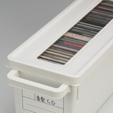 inomata日本进口cd收纳盒dvd碟片光盘整理箱大容量游戏漫画NS专辑储存盒 小号白色