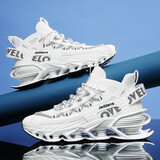 英足利男鞋新品秋冬季休闲鞋潮鞋子大码48鞋子男飞织网鞋刀锋增高鞋男 炫酷白-名格堂2173 42