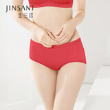 金三塔商场同款女士内裤100%桑蚕丝速干亲肤中腰三角真丝内裤女 大红 1条 L