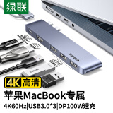 绿联Type-C扩展坞转HDMI拓展坞USB3.0分线器千兆网口转换器适用Macbook  IPad Pro15雷电4/3笔记本电脑 【5合1直插款】USB4+HDMI+USB